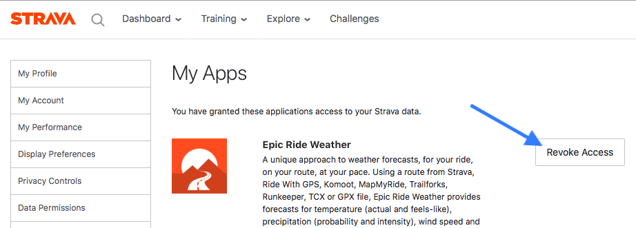 Strava revoke access